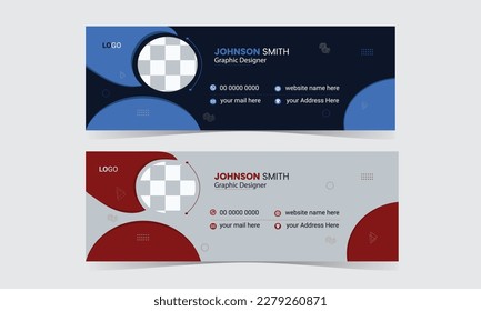 Colorful Email Signatures Template Vector Design.Professional Email Signature Template Modern and Minimal Layout.