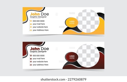 Diseño de vectores de plantillas de firmas de correo electrónico coloridas.Plantilla de firma de correo electrónico profesional Diseño moderno y mínimo.