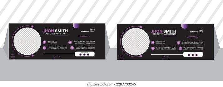 Farbige E-Mail-Signaturen Vorlage Vektordesign. Modernes und minimales Layout.