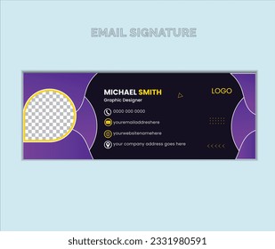Farbige E-Mail-Signaturen Vorlage Vektordesign. Vorlage für professionelle E-Mail-Signatur Modernes und minimales Layout