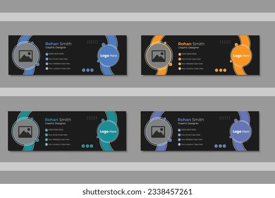 Colorful Email Signatures Template Vector Design. Professional Email Signature Template Modern and Minimal Layout.