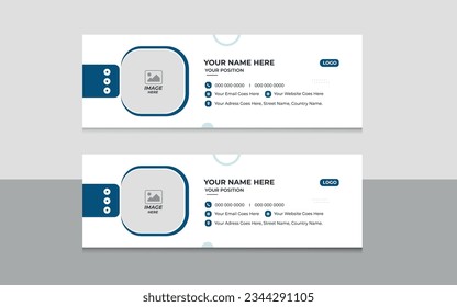 Farbige E-Mail-Signaturen Vorlage Vektordesign. Professionelle E-Mail Signature Vorlage Modernes und Minimales Layout.