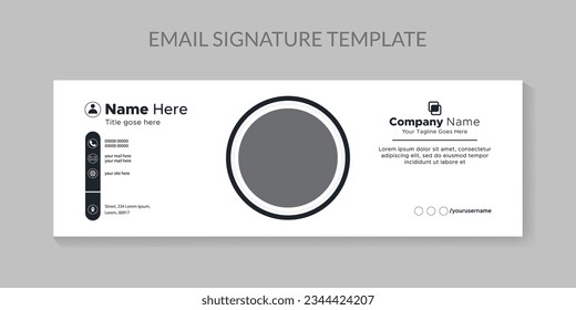 Diseño de vectores de plantillas de firmas de correo electrónico coloridas. Plantilla de firma profesional de correo electrónico Diseño moderno y mínimo.
