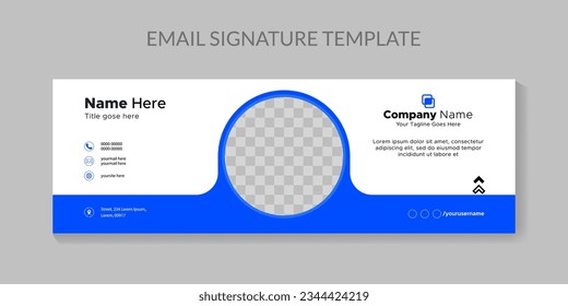 Diseño de vectores de plantillas de firmas de correo electrónico coloridas. Plantilla de firma profesional de correo electrónico Diseño moderno y mínimo.