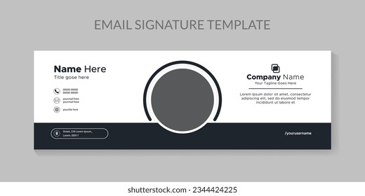 Diseño de vectores de plantillas de firmas de correo electrónico coloridas. Plantilla de firma profesional de correo electrónico Diseño moderno y mínimo.