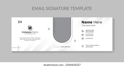 Farbige E-Mail-Signaturen Vorlage Vektordesign. Professionelle E-Mail Signature Vorlage Modernes und Minimales Layout.