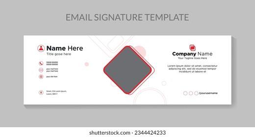 Colorful Email Signatures Template Vector Design. Professional Email Signature Template Modern and Minimal Layout.