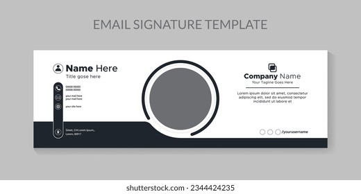 Colorful Email Signatures Template Vector Design. Professional Email Signature Template Modern and Minimal Layout.