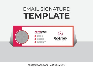 Colorful Email Signatures Template Vector Design. Professional Email Signature Template Modern and Minimal Layout