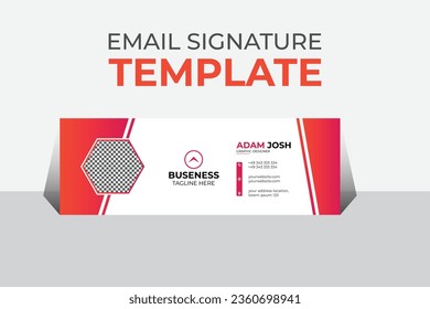 Colorful Email Signatures Template Vector Design. Professional Email Signature Template Modern and Minimal Layout