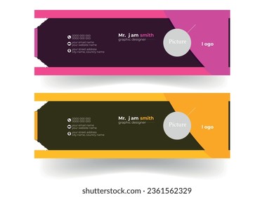 Colorful Email Signatures Template Vector Design. Professional Email Signature Template.corporate society.