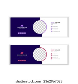Diseño de vectores de plantillas de firmas de correo electrónico coloridas. Plantilla de firma profesional de correo electrónico Diseño moderno y mínimo.