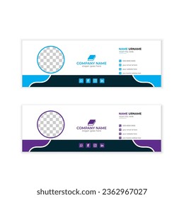 Colorful Email Signatures Template Vector Design. Professional Email Signature Template Modern and Minimal Layout.