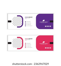 Diseño de vectores de plantillas de firmas de correo electrónico coloridas. Plantilla de firma profesional de correo electrónico Diseño moderno y mínimo.