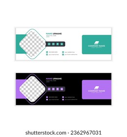 Farbige E-Mail-Signaturen Vorlage Vektordesign. Professionelle E-Mail Signature Vorlage Modernes und Minimales Layout.