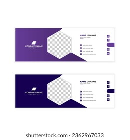 Colorful Email Signatures Template Vector Design. Professional Email Signature Template Modern and Minimal Layout.
