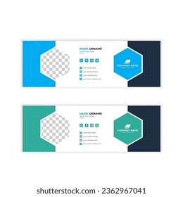 Colorful Email Signatures Template Vector Design. Professional Email Signature Template Modern and Minimal Layout.