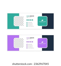 Colorful Email Signatures Template Vector Design. Professional Email Signature Template Modern and Minimal Layout.
