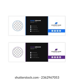Colorful Email Signatures Template Vector Design. Professional Email Signature Template Modern and Minimal Layout.