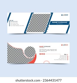 Colorful Email Signatures Template Vector Design. Professional Email Signature Template Modern and Minimal Layout. Corporate Modern Email Signature Design template. Email signature 
 business e signat