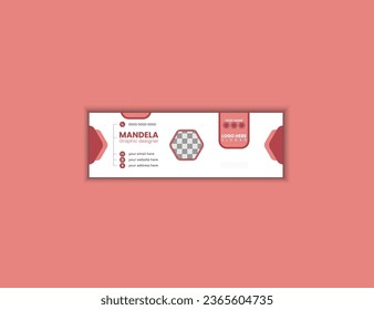 Colorful Email Signatures Template Vector Design. Professional Email Signature Template Modern and Minimal Layout