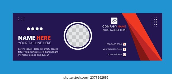 Colorful Email Signatures Template Vector Design. Professional Email Signature Template Modern and Minimal Layout.