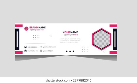 Diseño de vectores de plantillas de firmas de correo electrónico coloridas. Plantilla de firma profesional de correo electrónico Diseño moderno y mínimo.