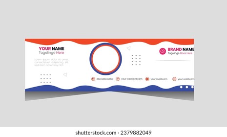Colorful Email Signatures Template Vector Design. Professional Email Signature Template Modern and Minimal Layout.