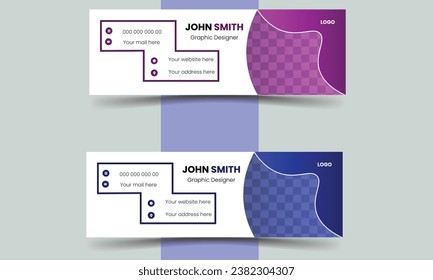 Diseño moderno y minimalista de la plantilla Vector de firmas de correo electrónico coloridas.