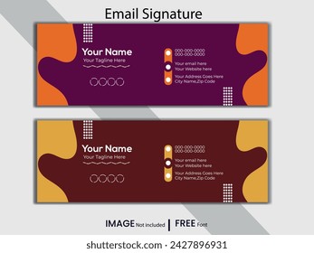 Diseño de vectores de plantillas de firmas de correo electrónico coloridas. Plantilla de firma de correo electrónico profesional Diseño moderno y mínimo.