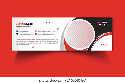 Colorful Email Signatures Template Vector Design. Professional Email Signature Template Modern and Minimal Style.