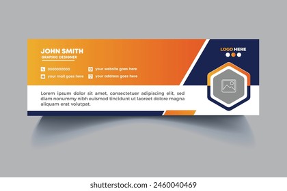 Colorido Email Firmas Diseño de Vector de Plantilla. Profesional Email Signature Plantilla Estilo moderno y minimalista.