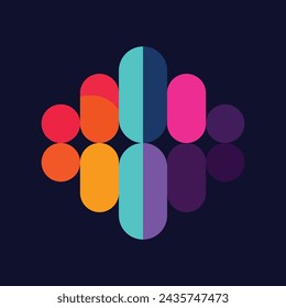 colorful Embelem mark logo vector