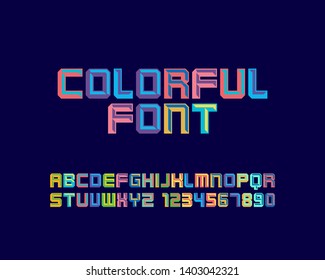 Colorful Emboss Font set in vector format