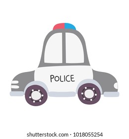 colorful emergency police car transport with siren