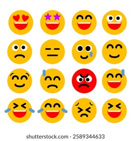 Colorful Emoji Expression Set, Fun and Emotional Faces