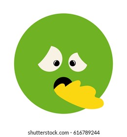 colorful emoticon sick face expression vector illustration