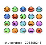 Colorful emoticons with different expressions