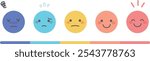 Colorful emoticons Emotion　fatigue mark and meter with facial expressions