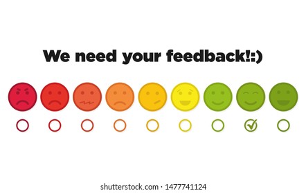 Colorful emotion smiles from feedback. Emoticons element
