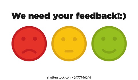 Colorful emotion smiles from feedback. Emoticons element