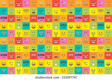 colorful emotions seamless pattern
