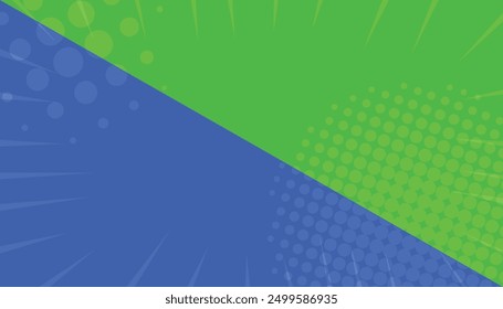 Farbiger, leerer Hintergrund. Pop Art Comic Hintergrund. geometrisches Banner mit Halbton. Vektorgrafik