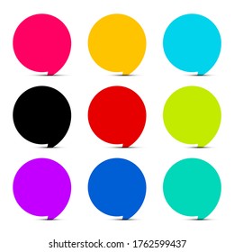 Colorful Empty Circle Vector Labels Set Isolated on White Background