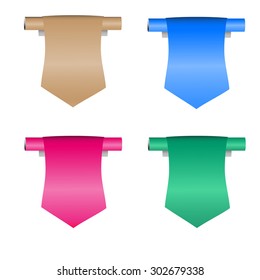  Colorful empty  ribbon  on pipe round  promotional products design, vector illustration