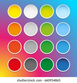 Colorful empty round sticker set