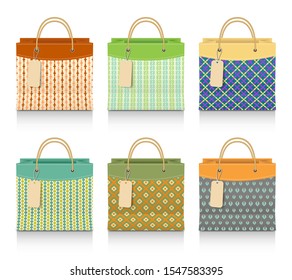 Colorful empty shopping bags - vector set