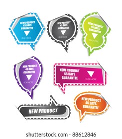 colorful empty speech bubble easy to edit