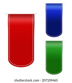 Colorful empty web ribbons on white background, vector illustration
