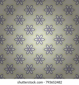 Colorful endless background in blue, beige and brown colors. Vector ethnic seamless pattern with tribal abstract elements.